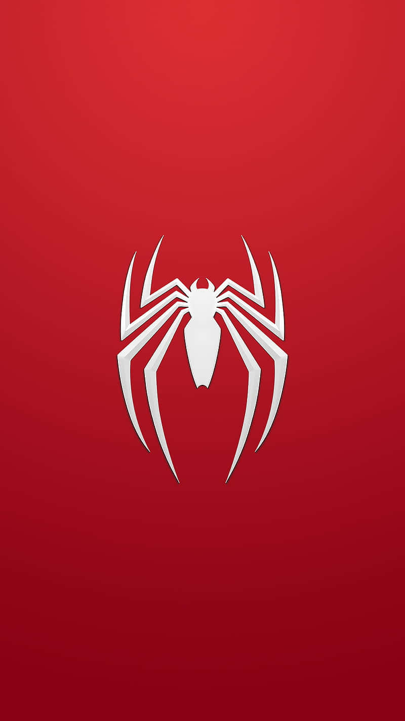 Spider-man Logo On A Red Background Background