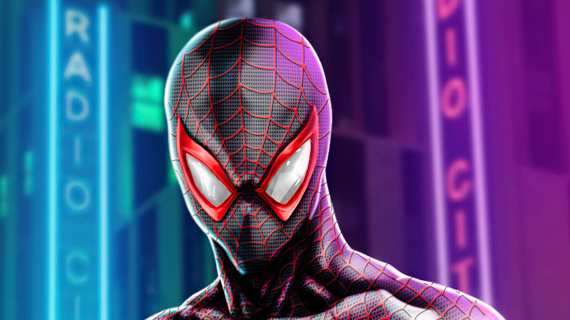 Spider Man Miles Morales Neon Ps5 Background