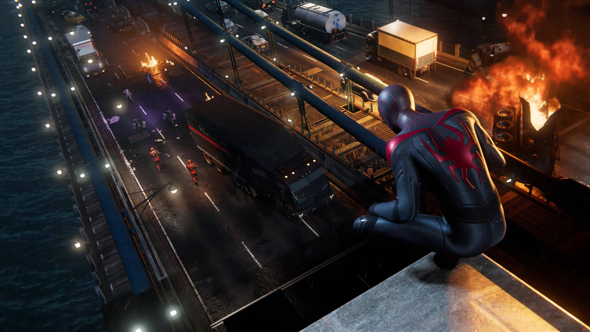 Spider Man Miles Morales Roof Ps5 Background