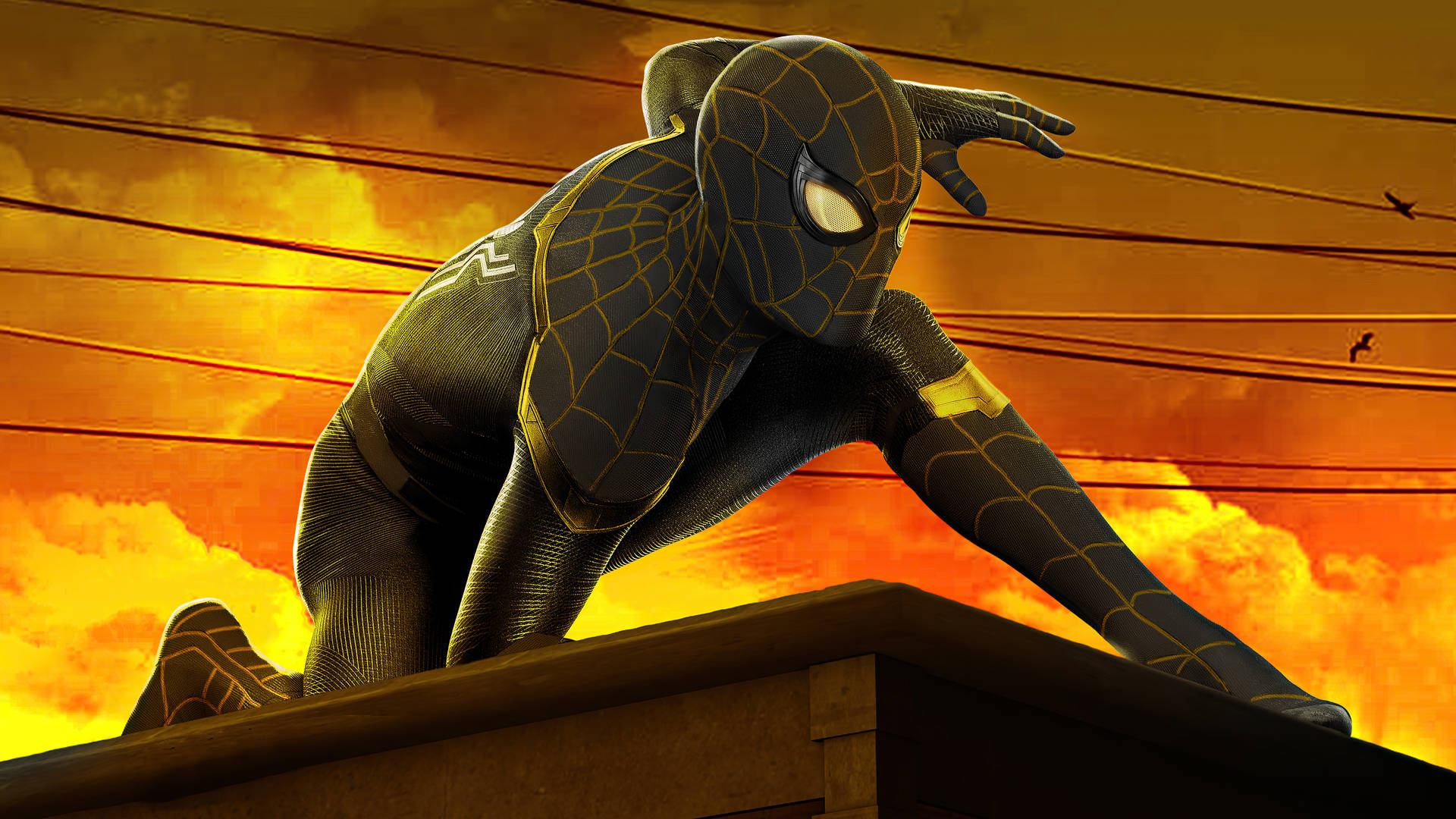 Spider Man No Way Home Black Suit Background