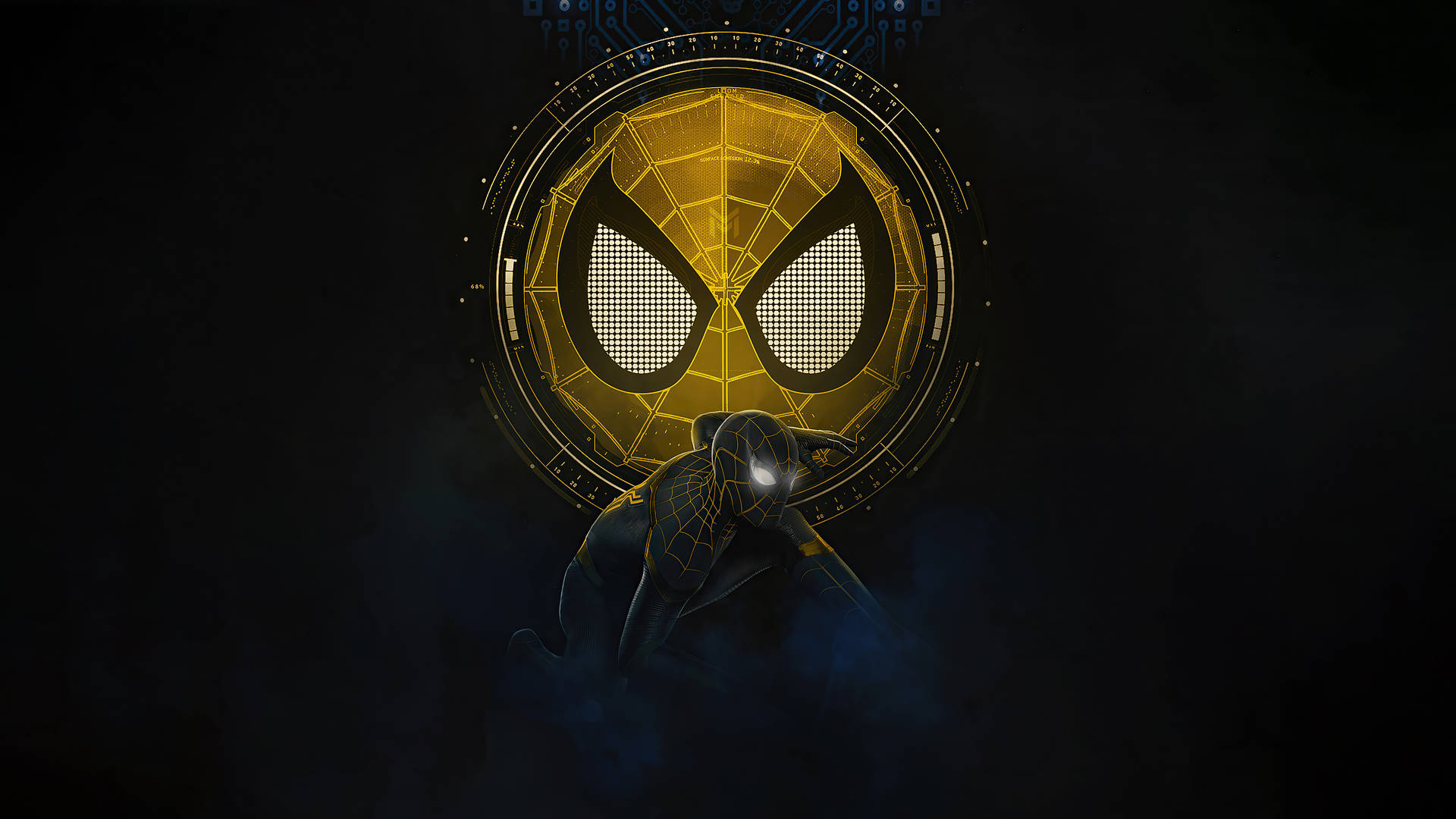 Spider Man No Way Home Golden Mask Background