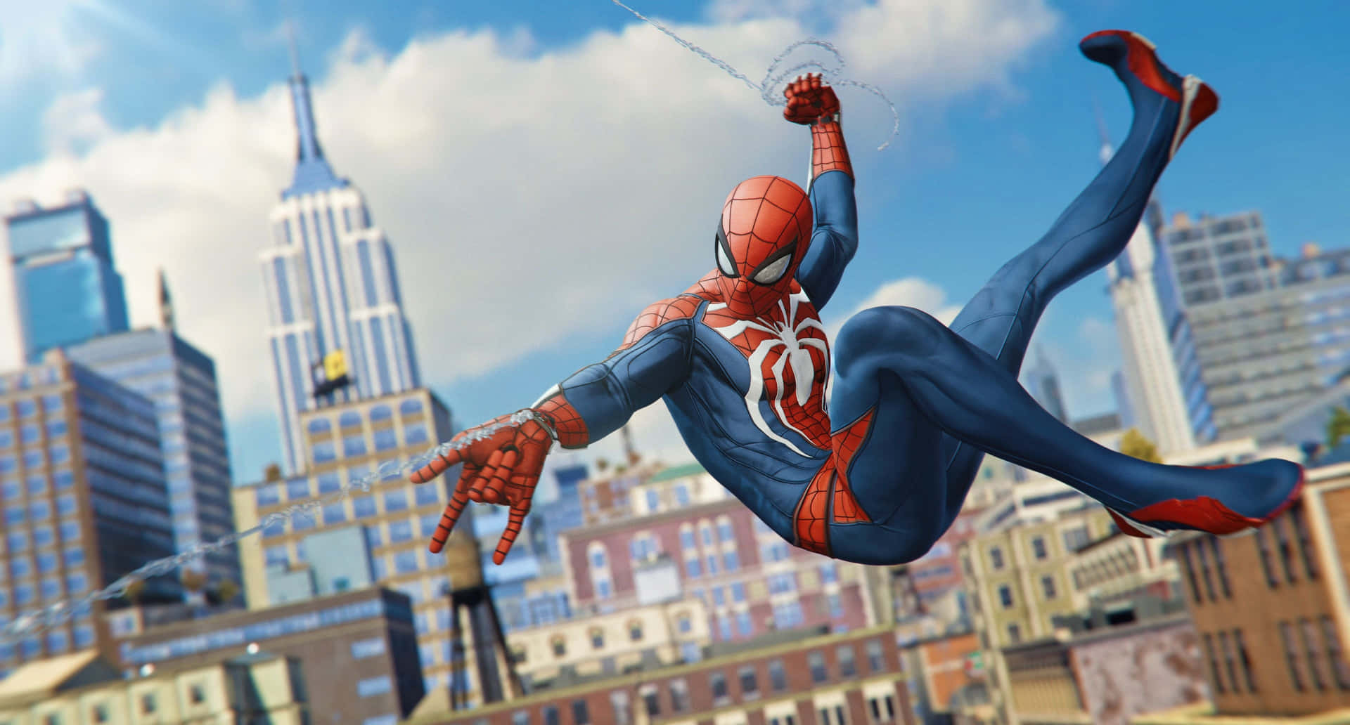 Spider Man Ps4 4k Building Swinging Video Game Background