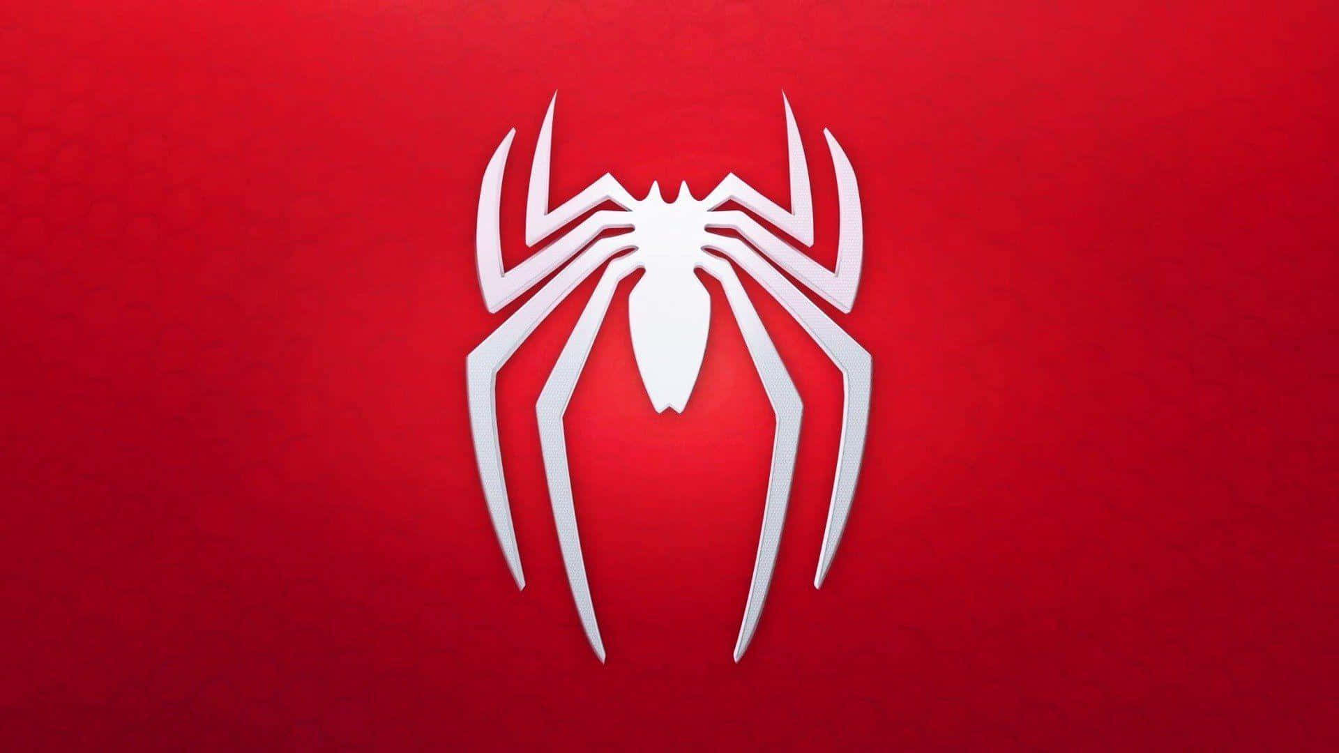 Spider Man Ps4 4k White Spider Logo Red Background