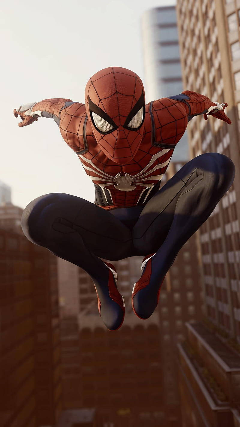 Spider Man Ps4 Floating Mid-air Background