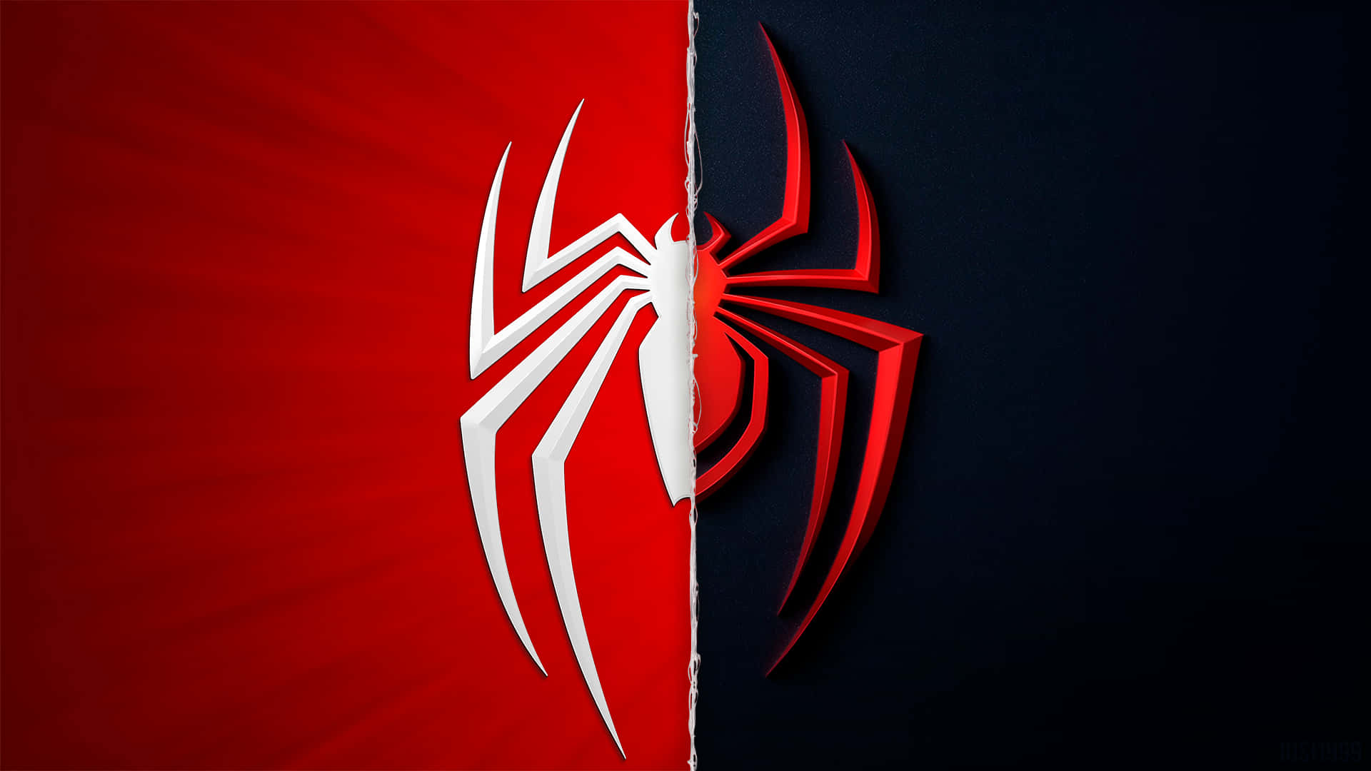 Spider Man Ps4 Logo Black And Red Background Background