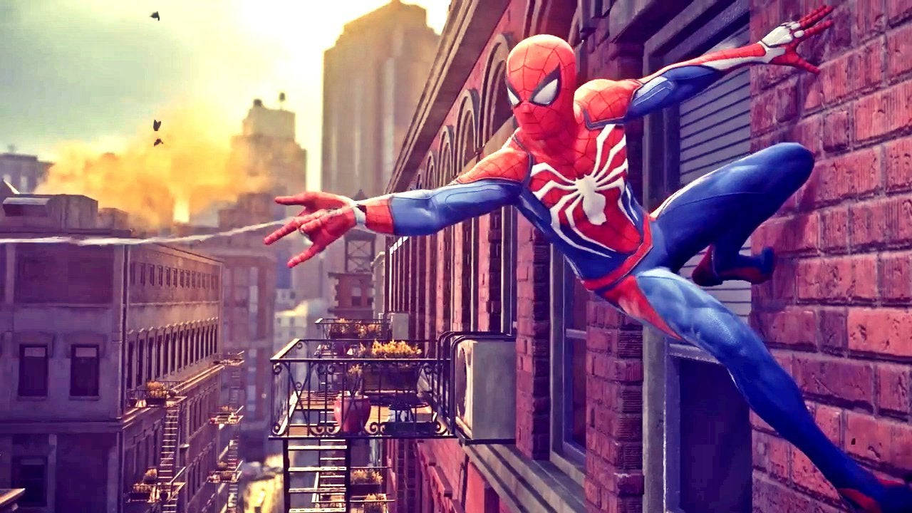 Spider Man Ps4 On Brick Wall Background