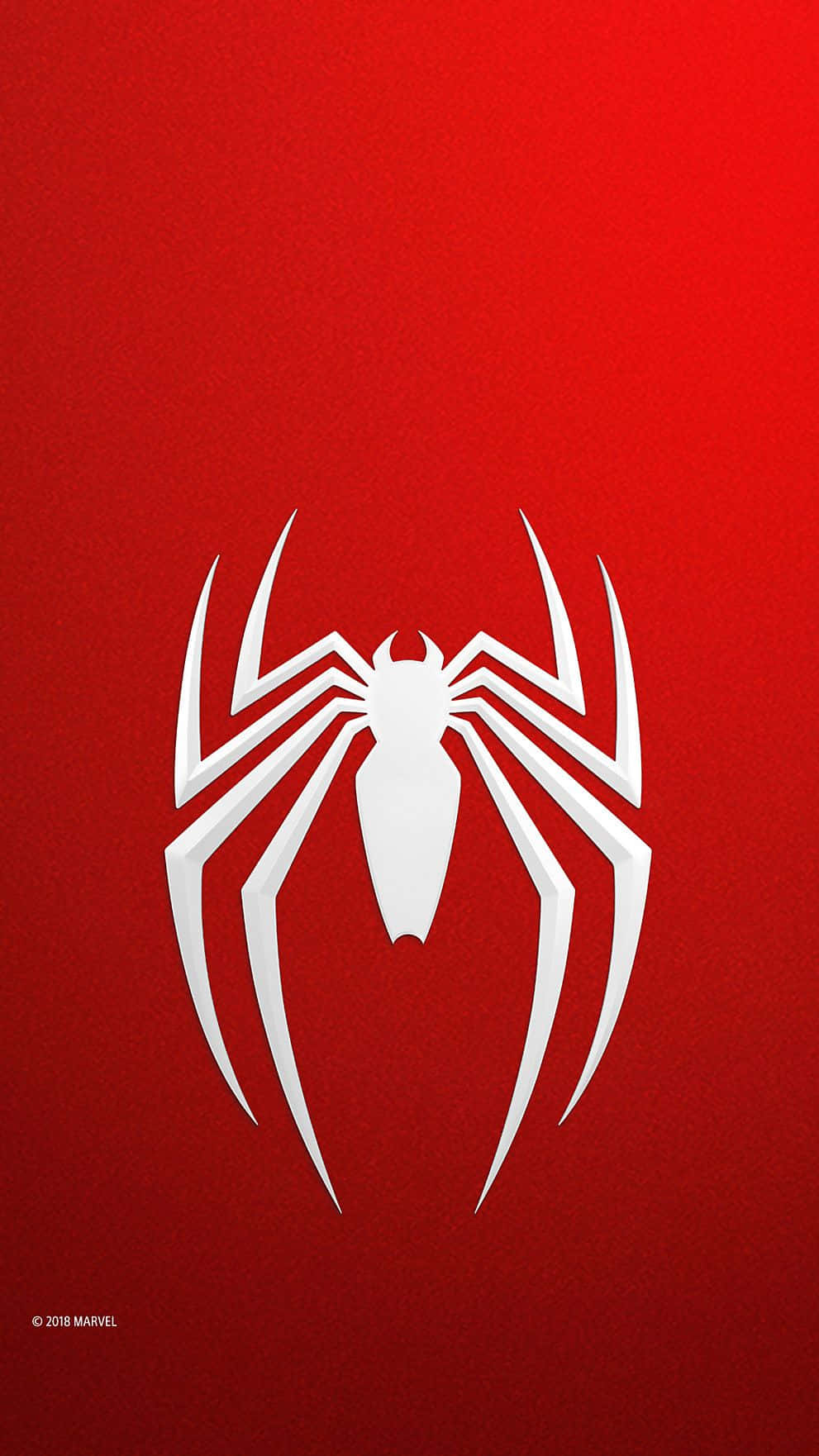 Spider Man Ps4 Silver Logo On Red Mobile Background