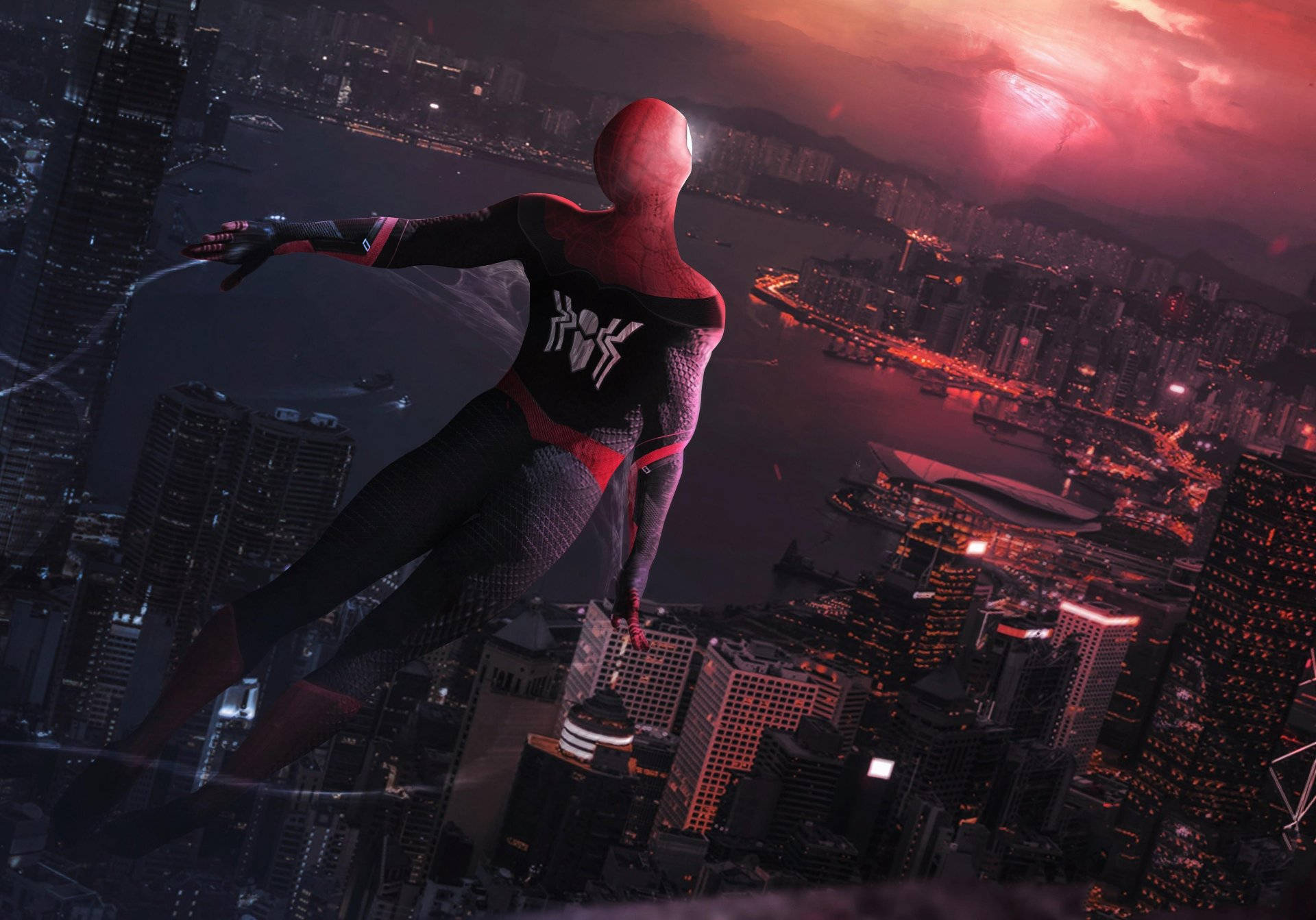 Spider Man Red Skies 4k Background
