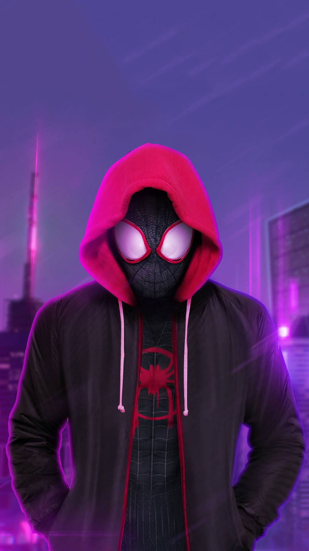 Spider Man Showcasing Power In Vibrant 4k Background