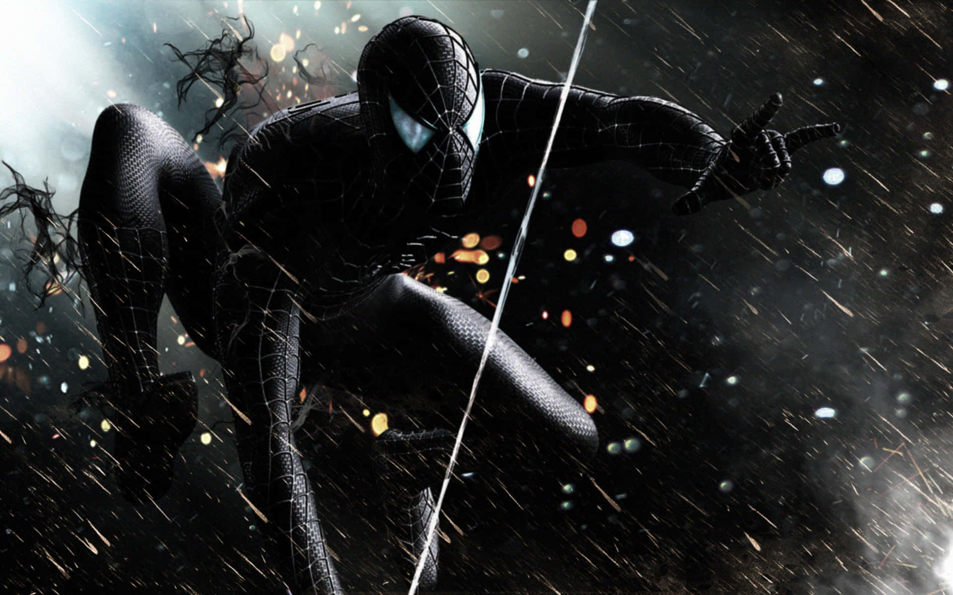 Spider-man Soars Through The City In Spider-man 3 Background