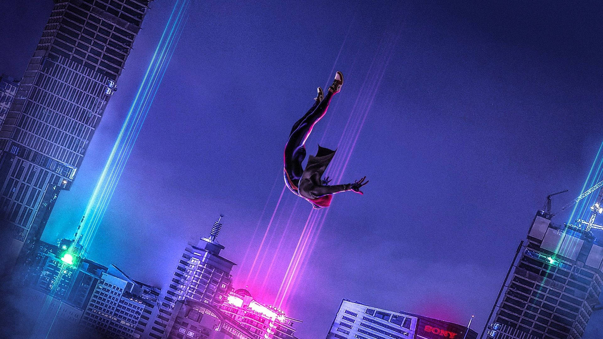 Spider-man Spider-verse Sky Dive Background