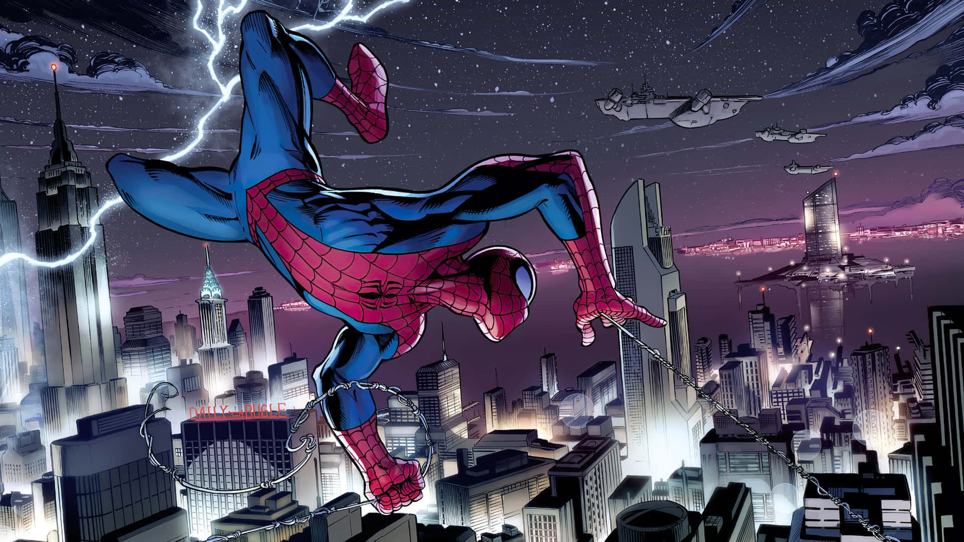 Spider Man Swinging Into Action Background