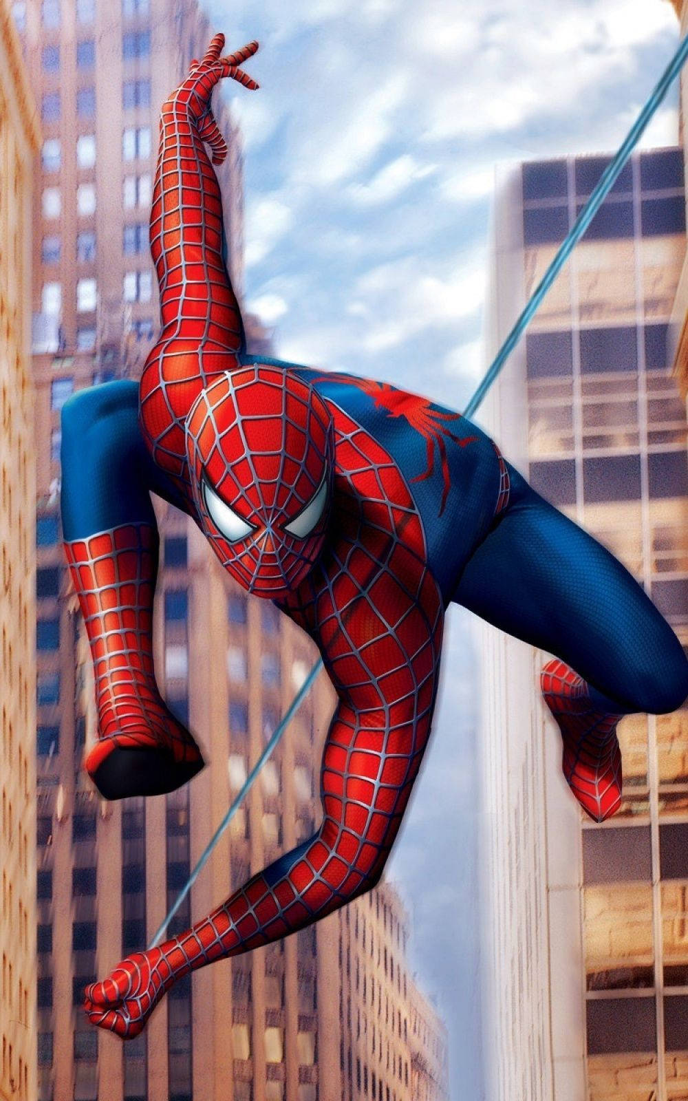 Spider Man Swinging Mobile Background
