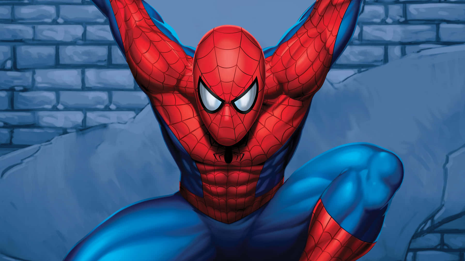 Spider Man Swinging Through The City Background