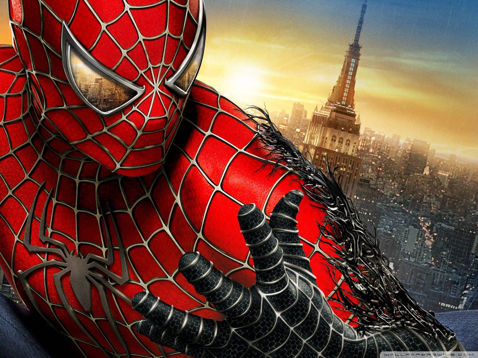 Spider Man Transformation To Black Suit Background