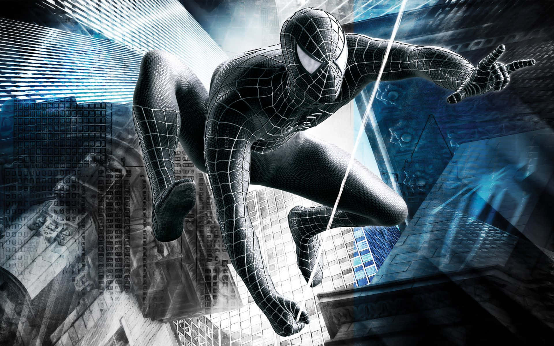 Spider Man Trilogy Black Swinging Background