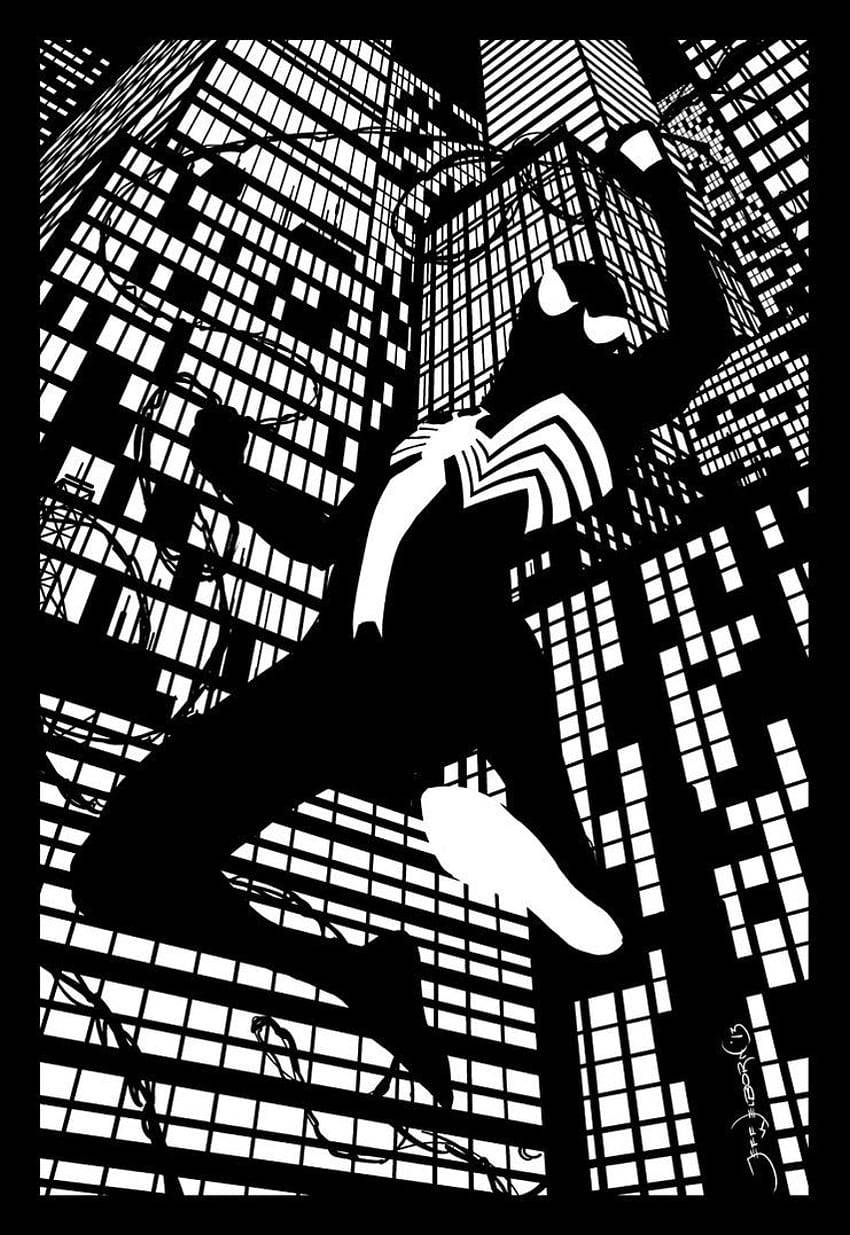 Spider Man White And Black City Background