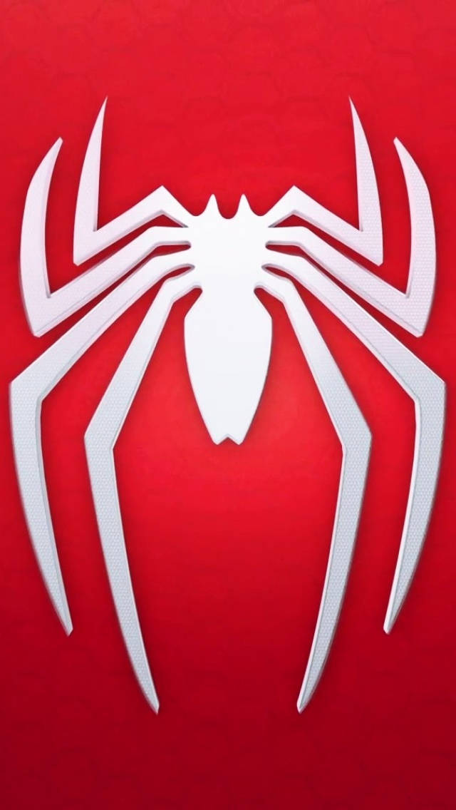 Spider Man White Logo Red Background Background