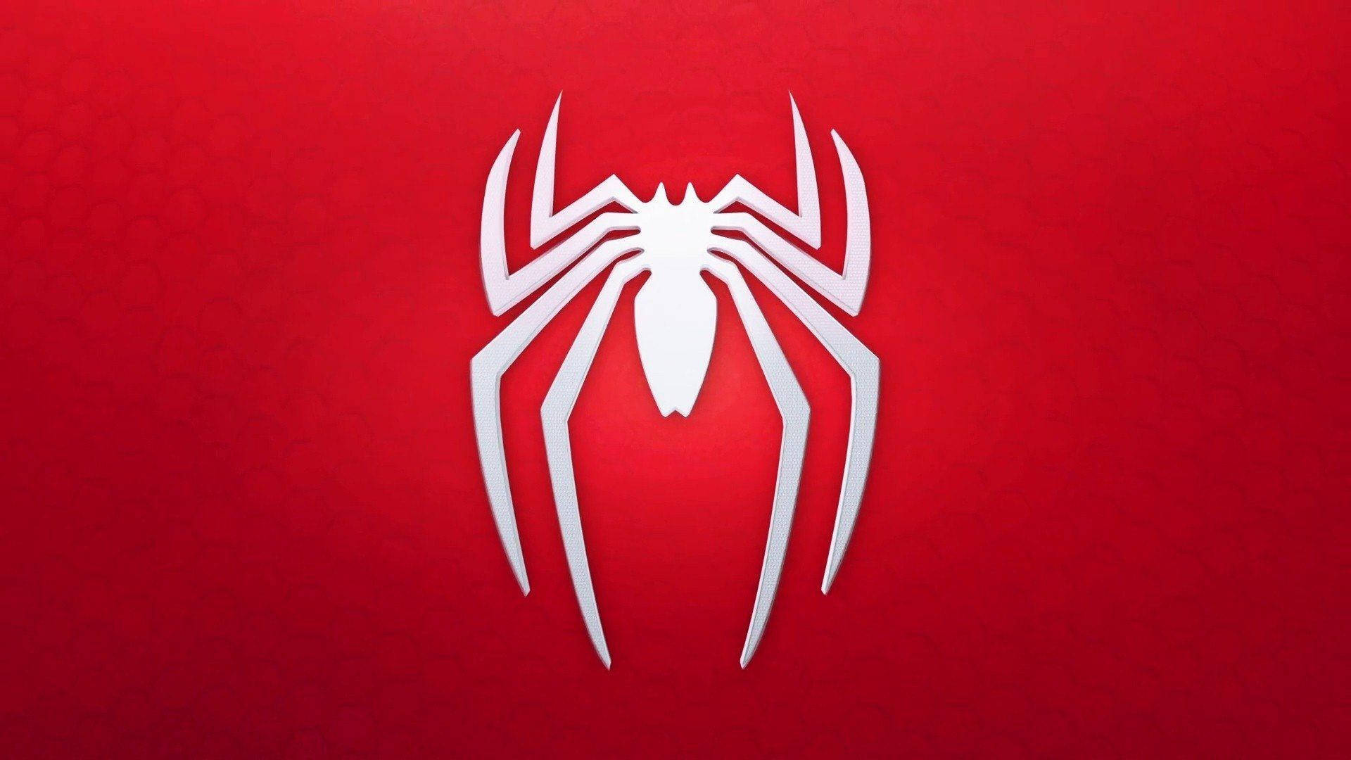 Spider Man White Logo Red Desktop Background