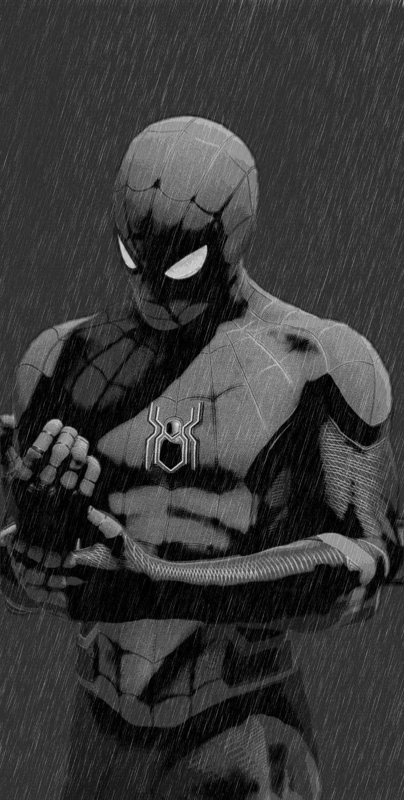 Spider Man White Raining White Eyes Background