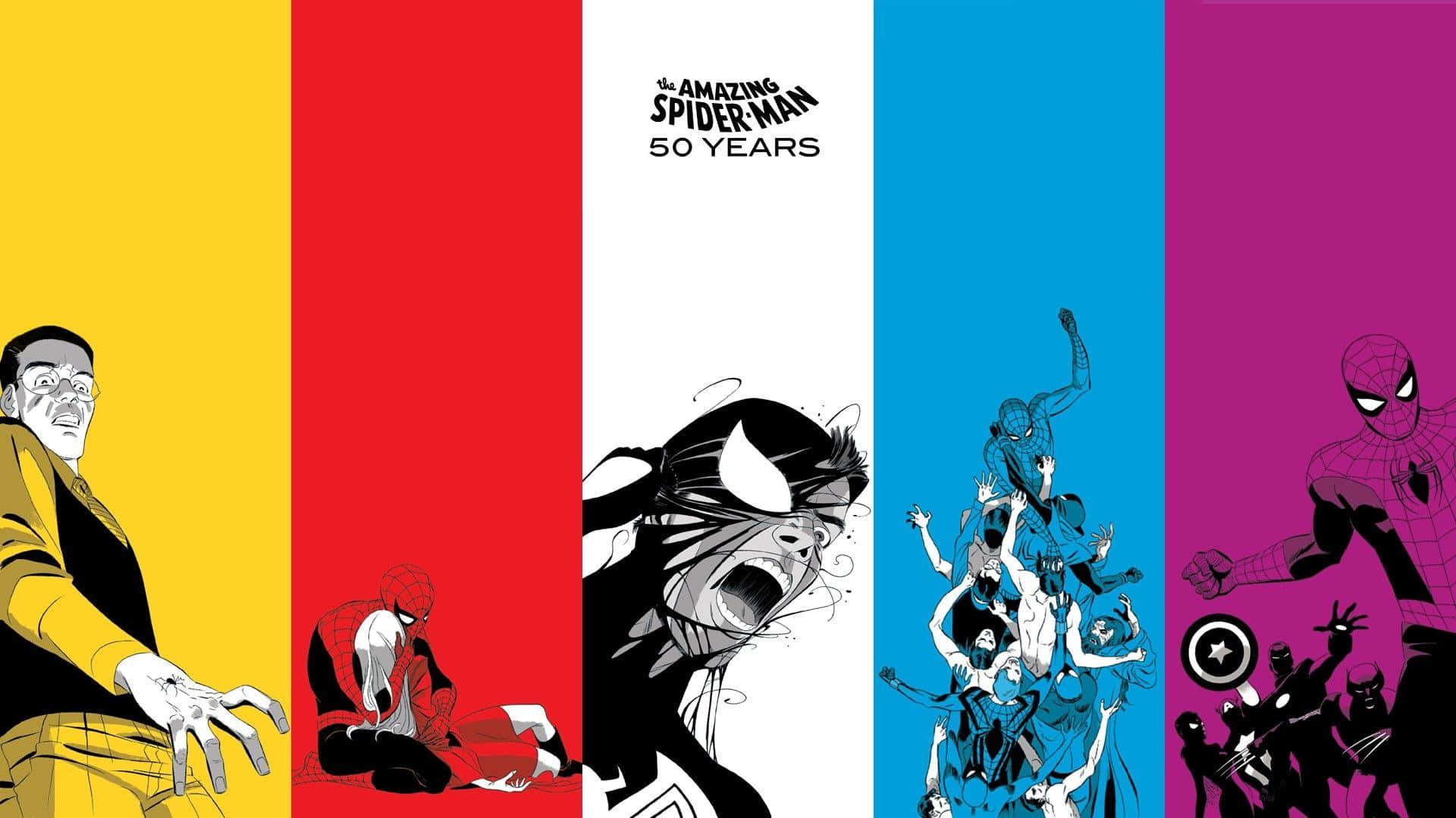Spider Man50 Years Celebration Artwork Background