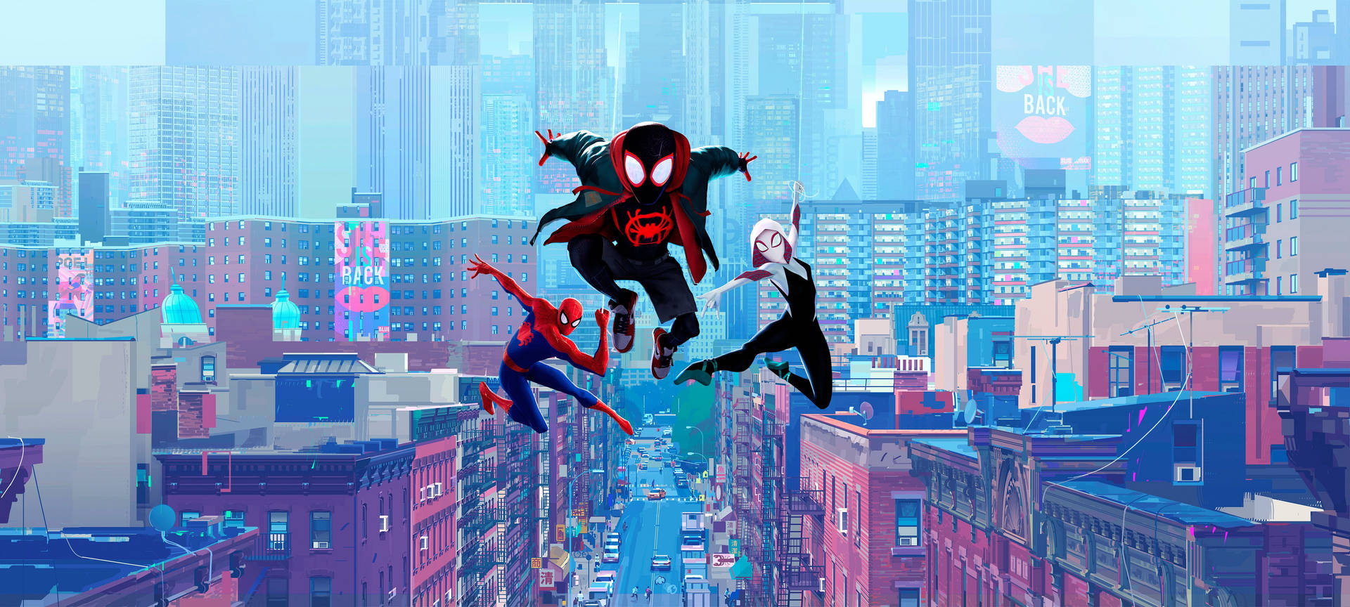 Spider Trio Into The Spider Verse Background