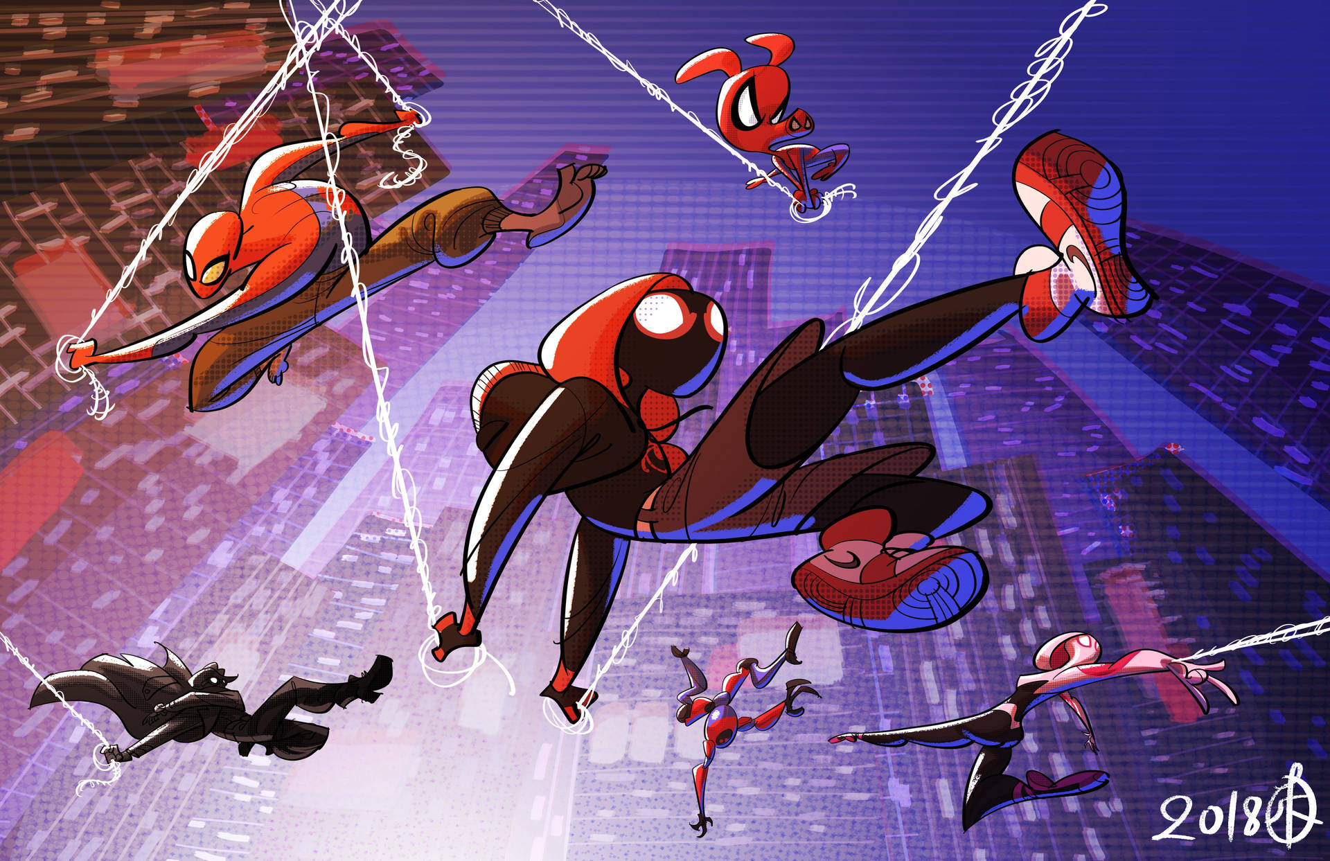Spider-verse Web Warriors Background