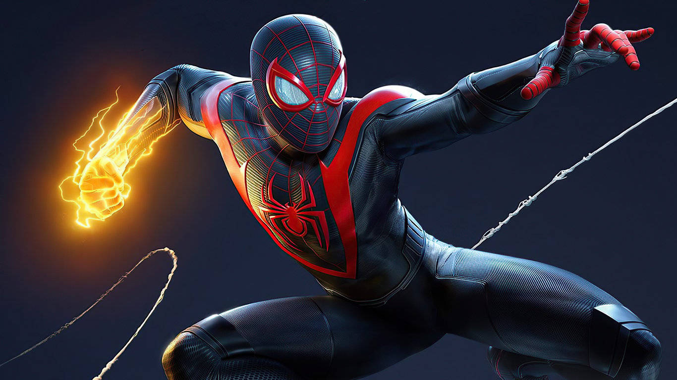 Spiderman 1366x768 Fire Background