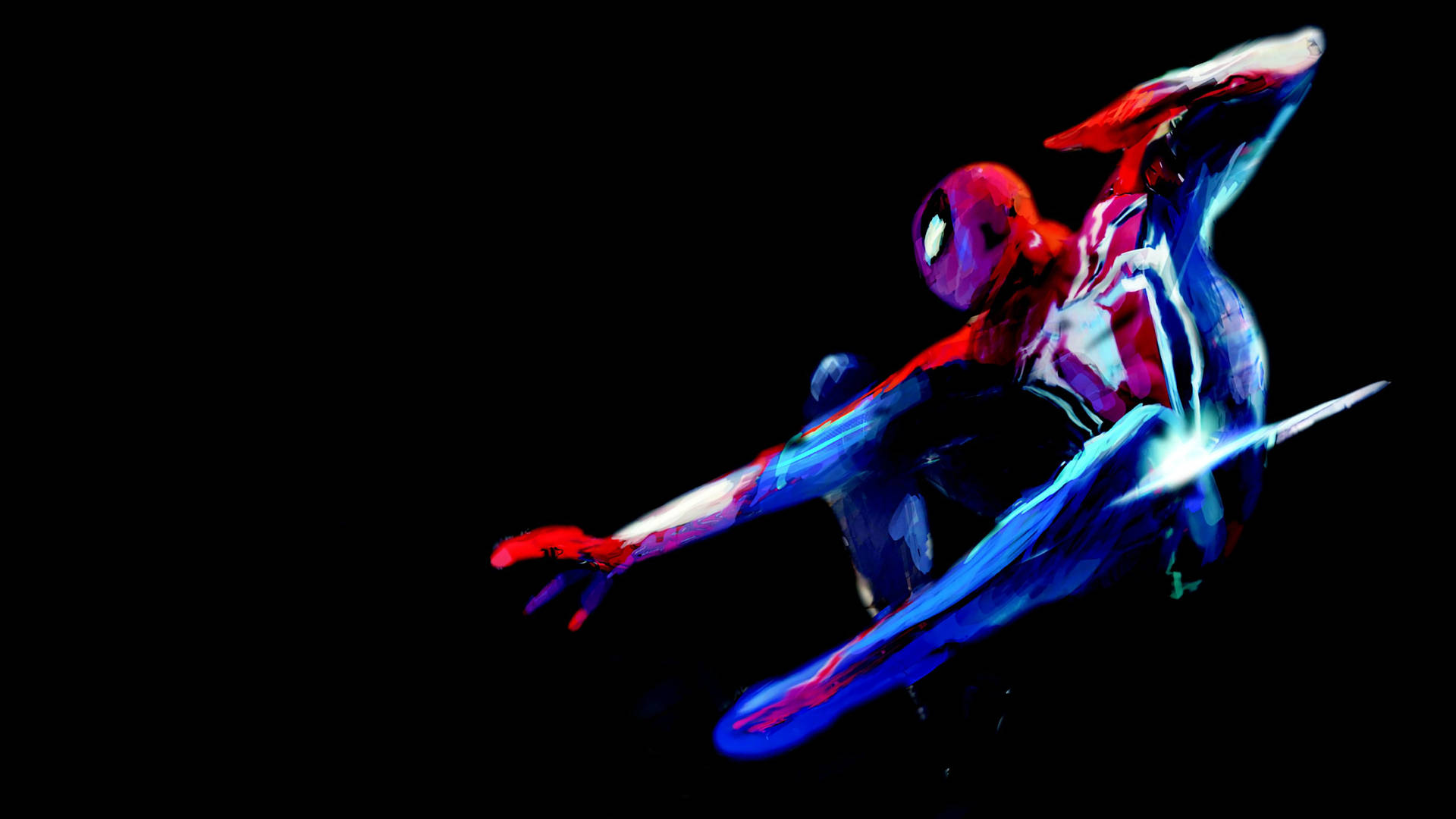 Spiderman Art In Black Background