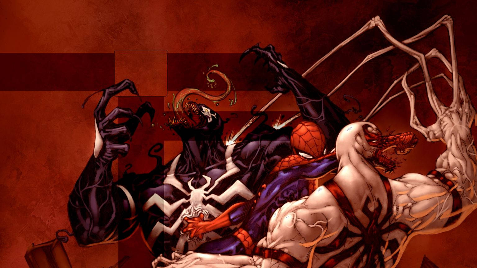 Spiderman Attacks Anti-venom And Venom Background