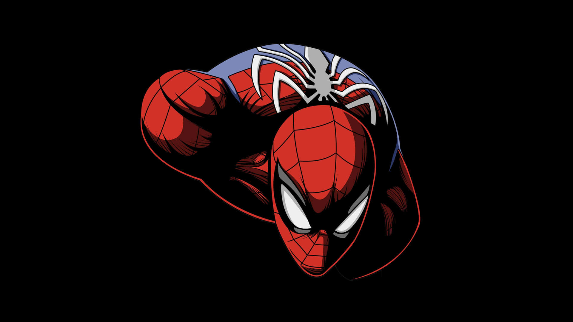 Spiderman Hanging Upside Down Oled Monitor Background