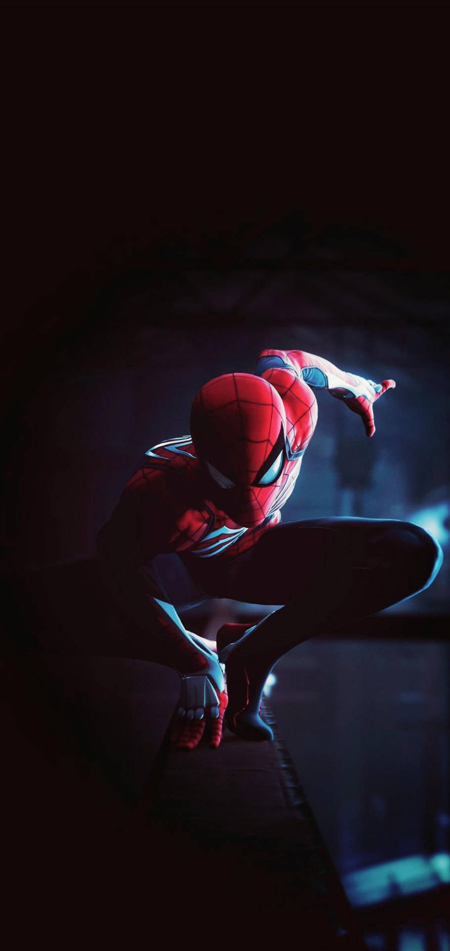 Spiderman Iconic Pose Punch Hole 4k