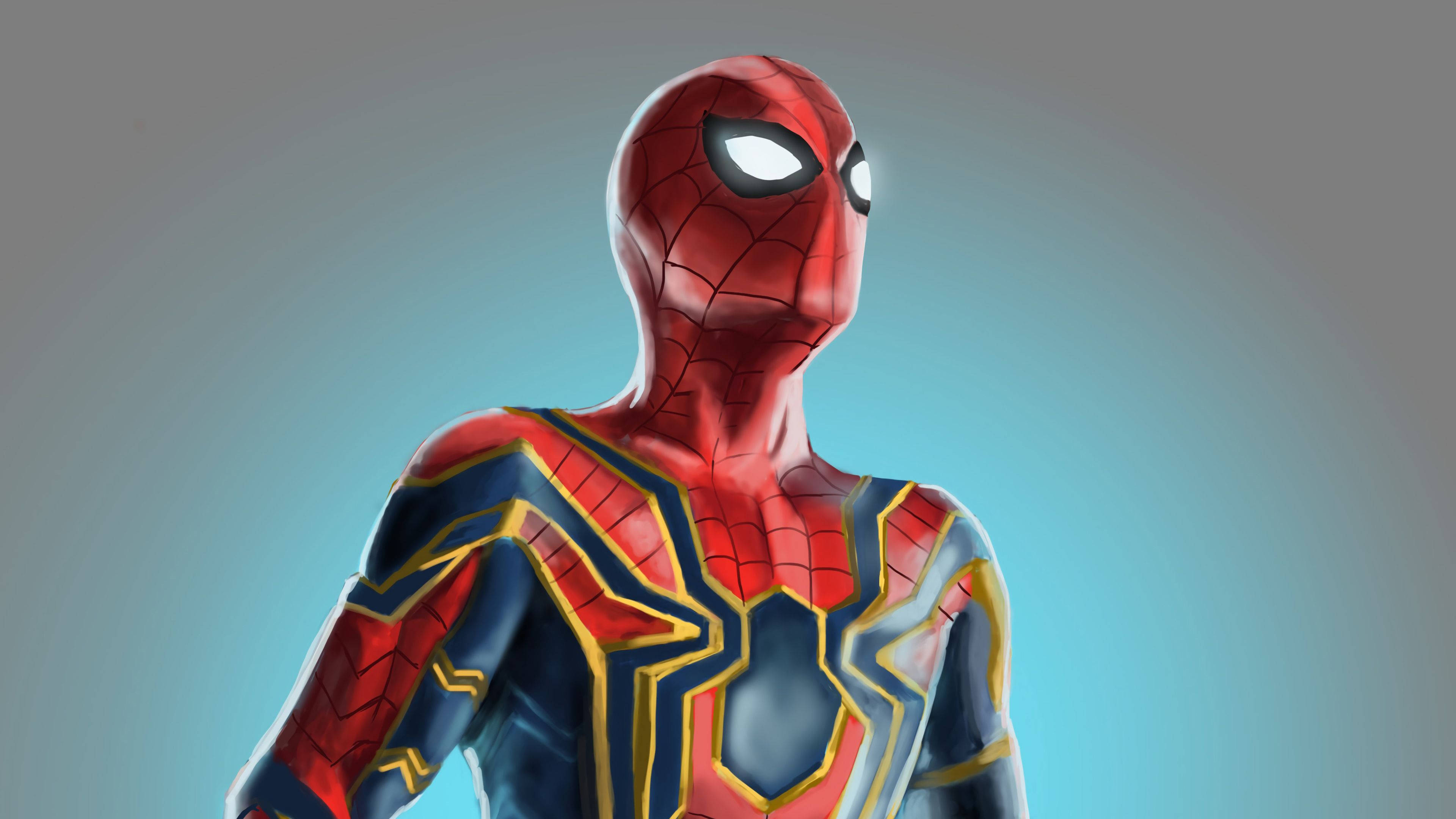 Spiderman Iron Spider Gray Poster Background