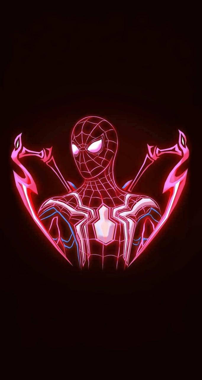Spiderman Neon Light Background