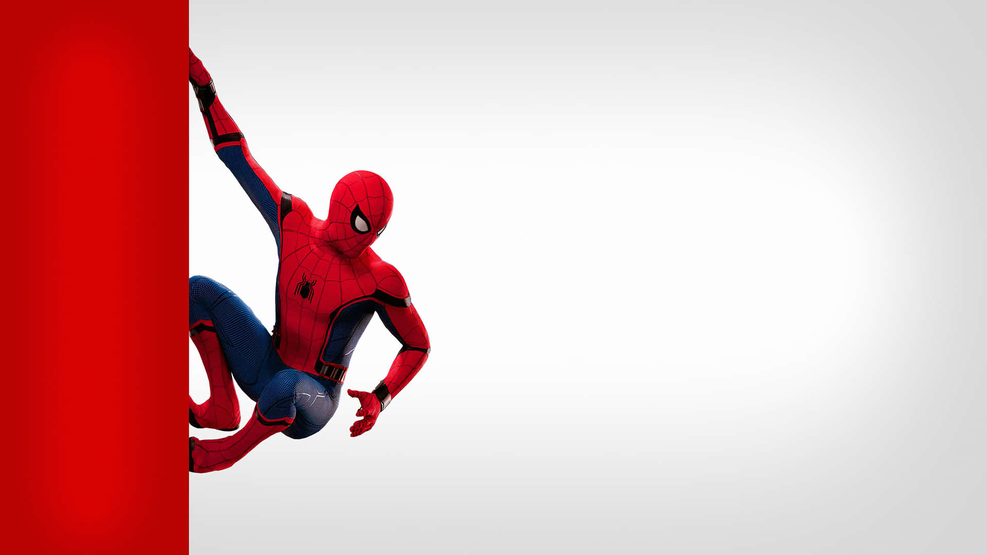 Spiderman On The Red Lateral Wall Background