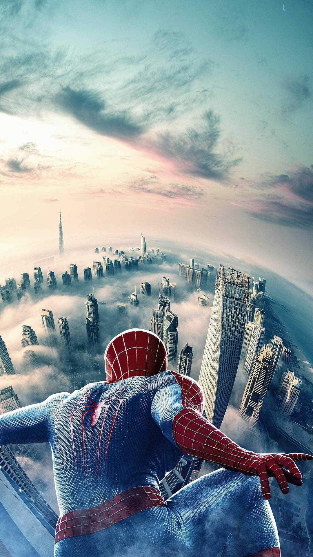Spiderman Overlooking City 4k Marvel Iphone
