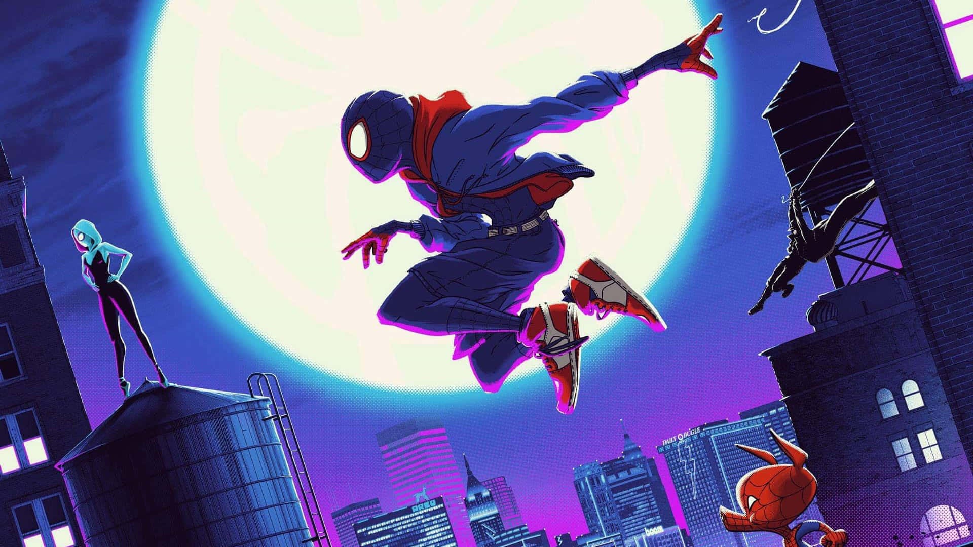 Spiderman Showing Off His Cool Moves Background