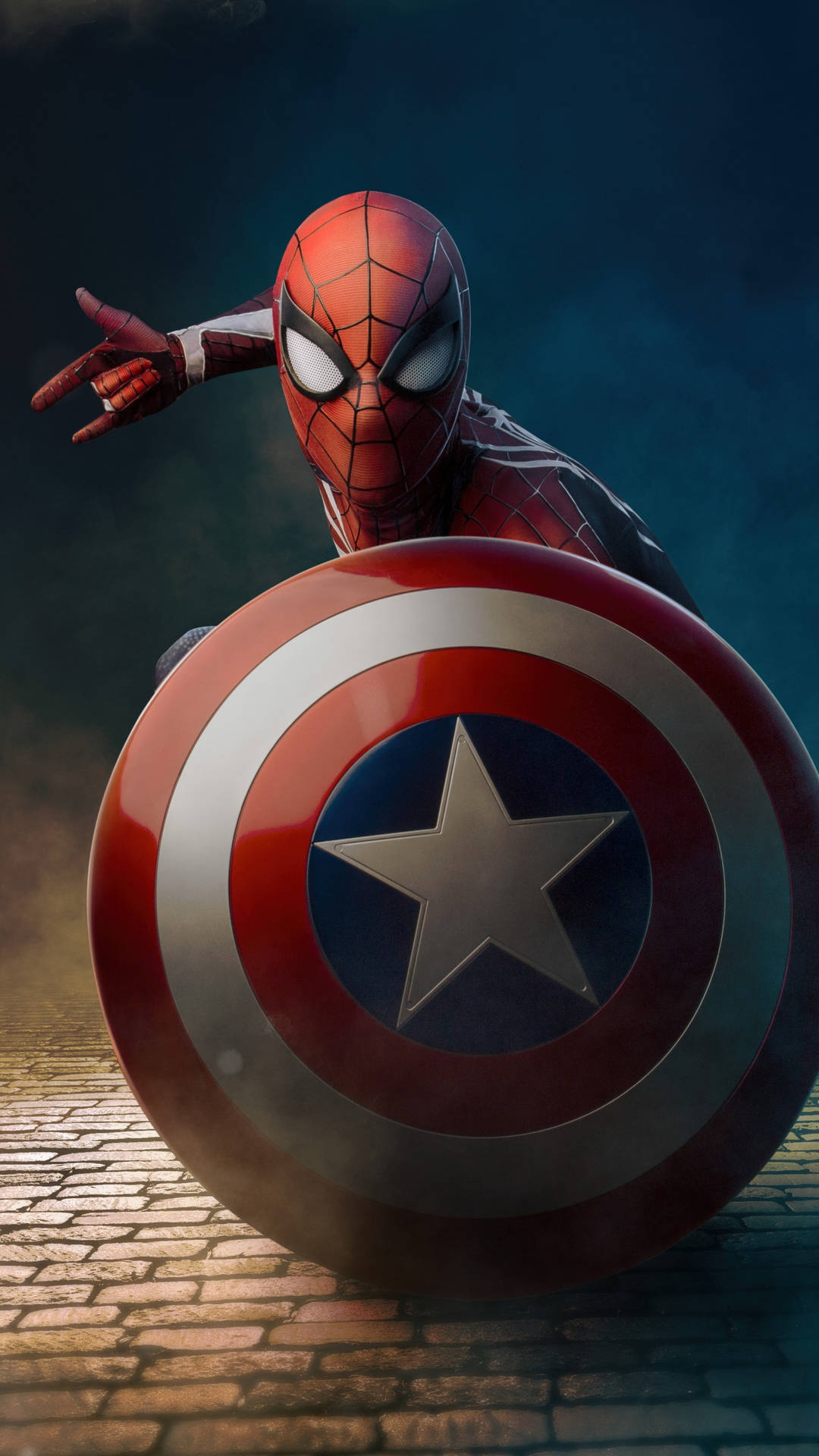 Spiderman With Shield 4k Marvel Iphone Background