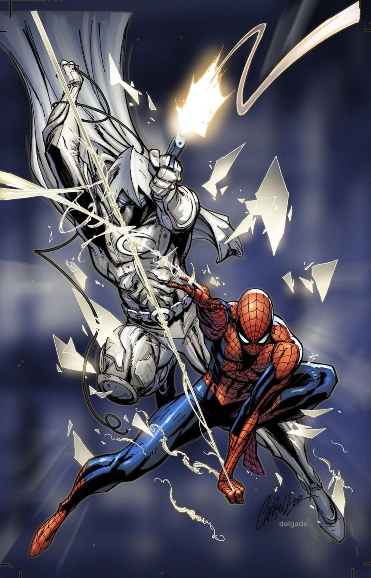 Spiderman X Moon Knight Phone Background