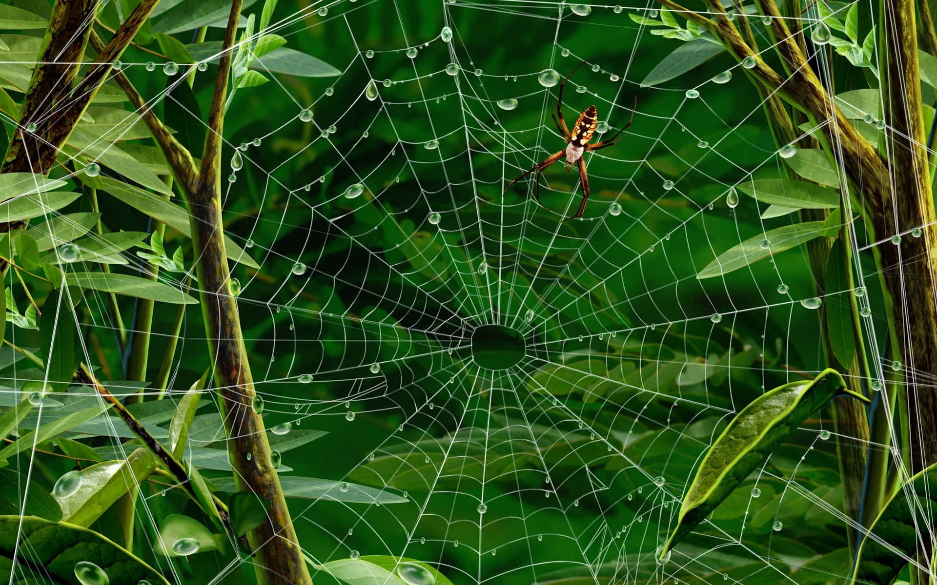 Spideron Dewy Webin Greenery.jpg Background