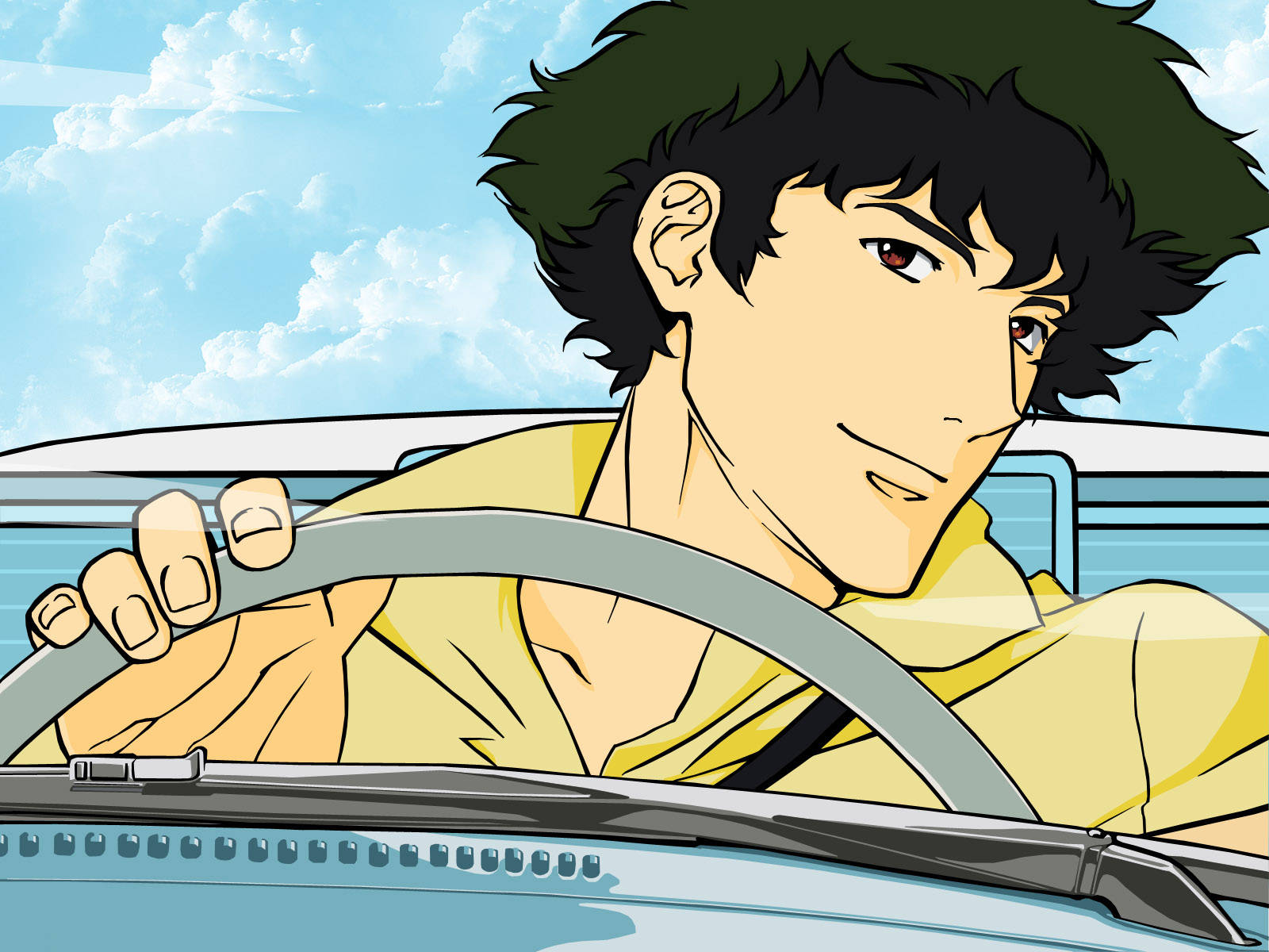 Spike Driving Cowboy Bebop Desktop Background