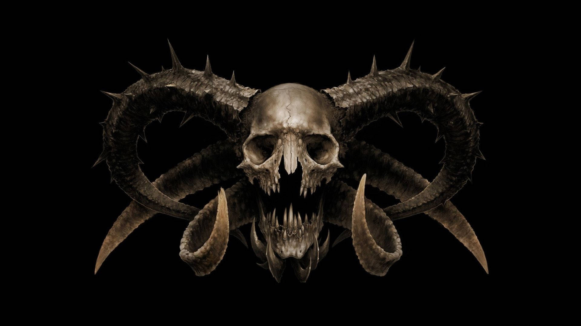 Spiky Devil Skeleton Head
