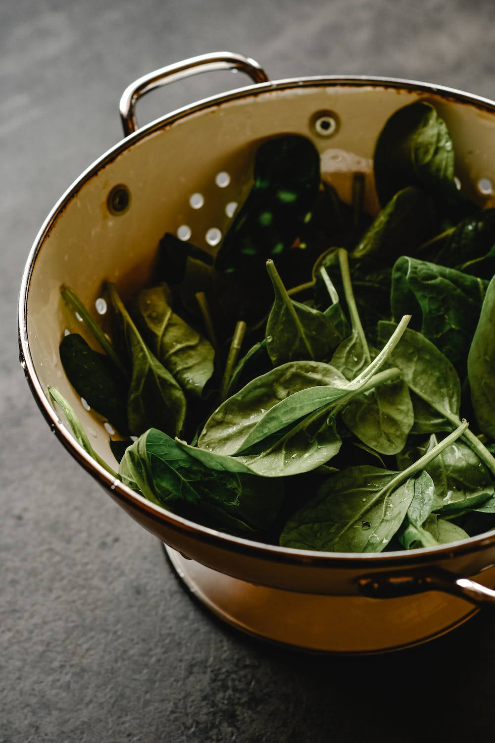 Spinach On Colander