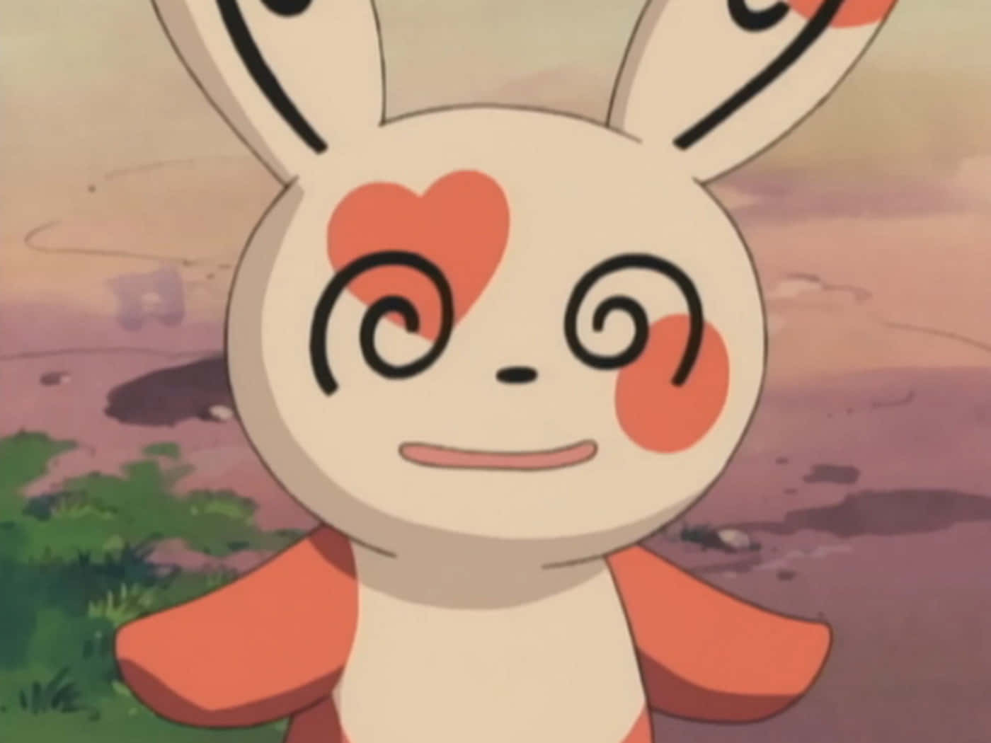 Spinda Close Up With Heart Background