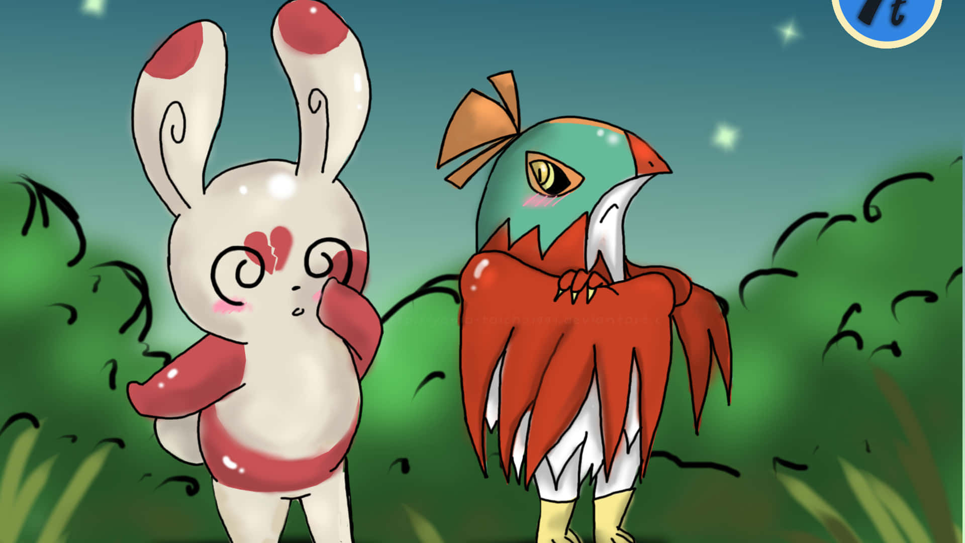 Spinda With Hawlucha Background