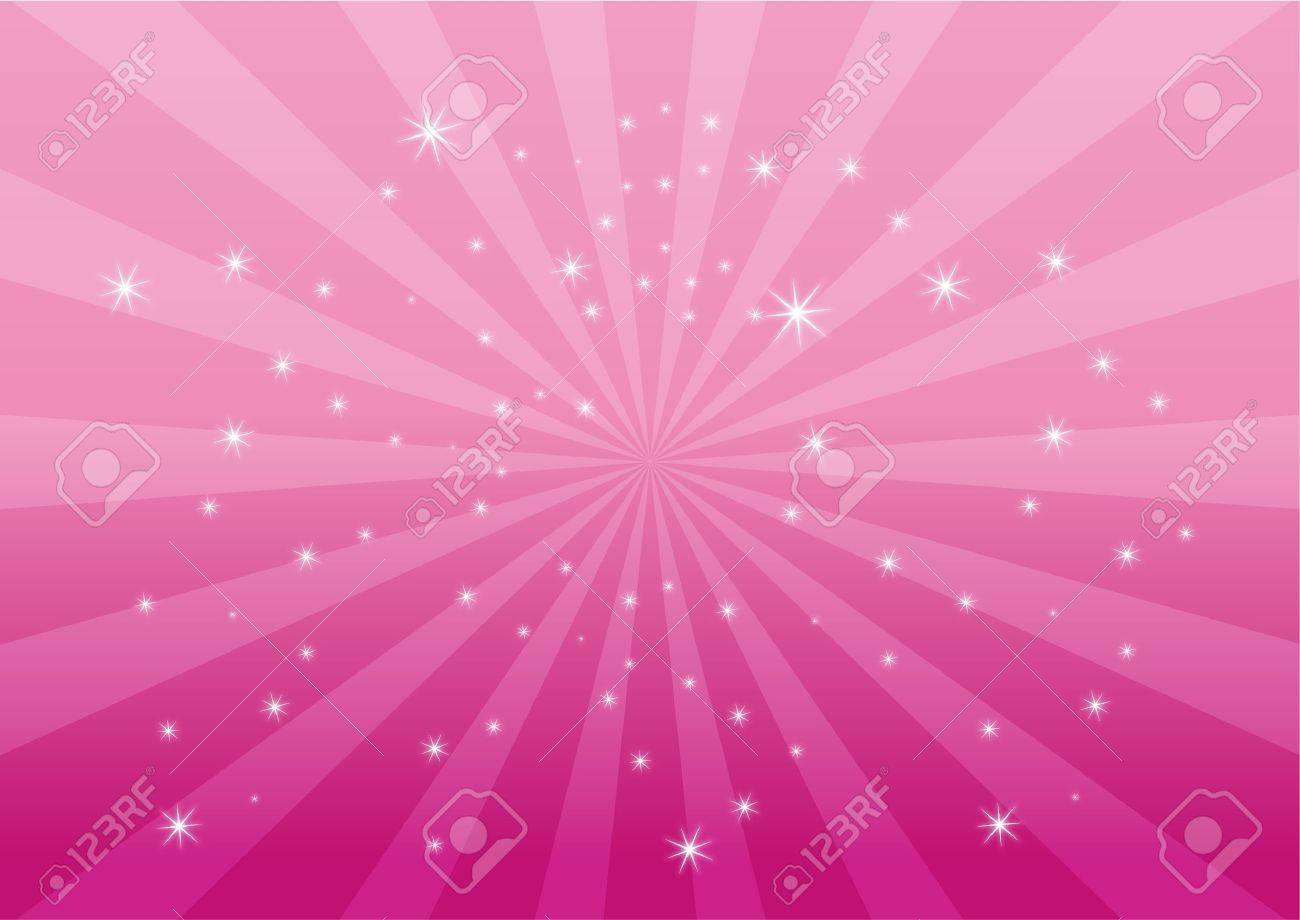 Spinning Kawaii Pink Background With Stars Background