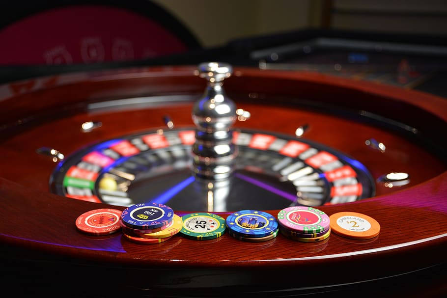 Spinning Roulette Wheel In Action Background