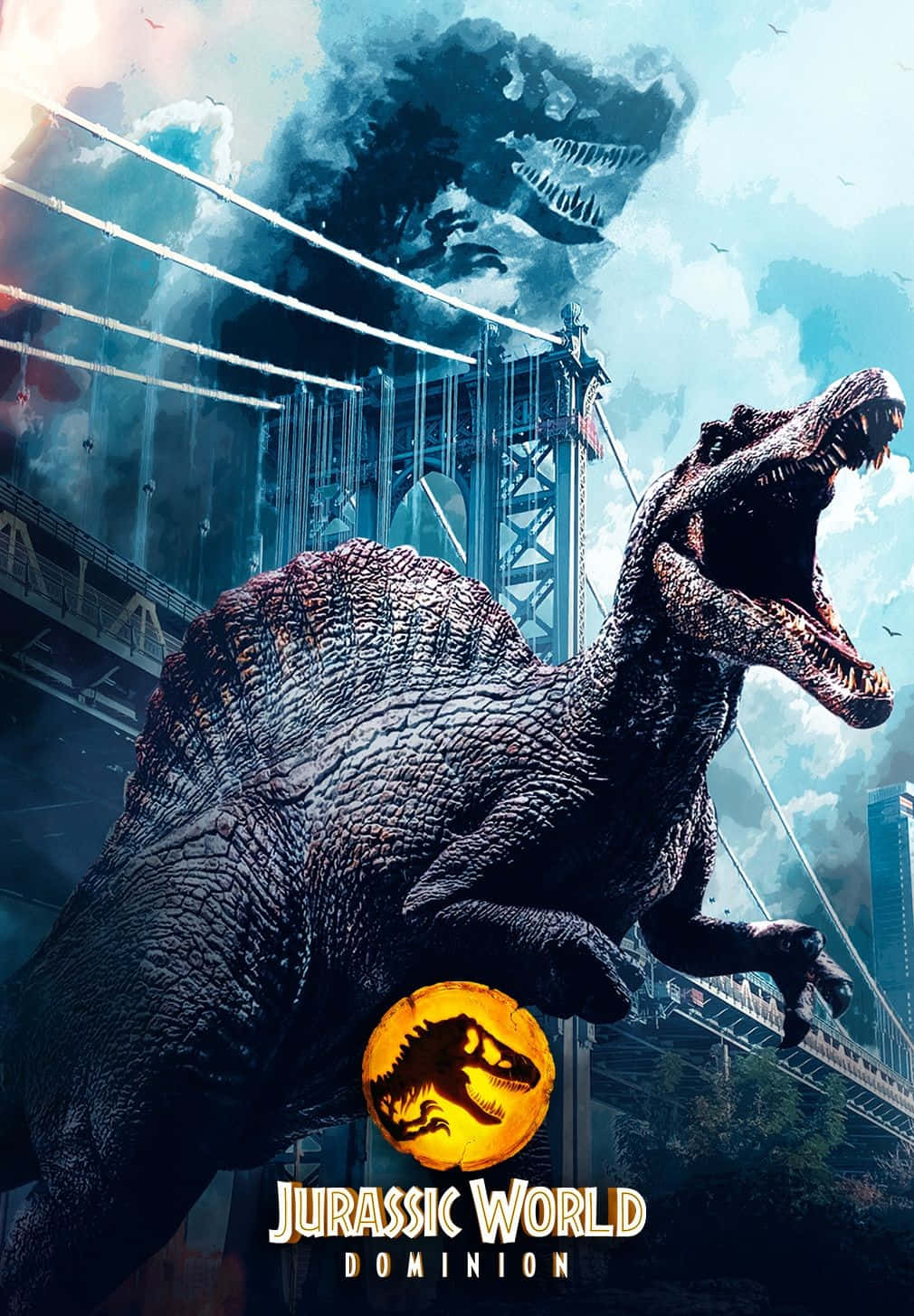 Spinosaurus Walking Along A River, Surrounded By Lush Greenery