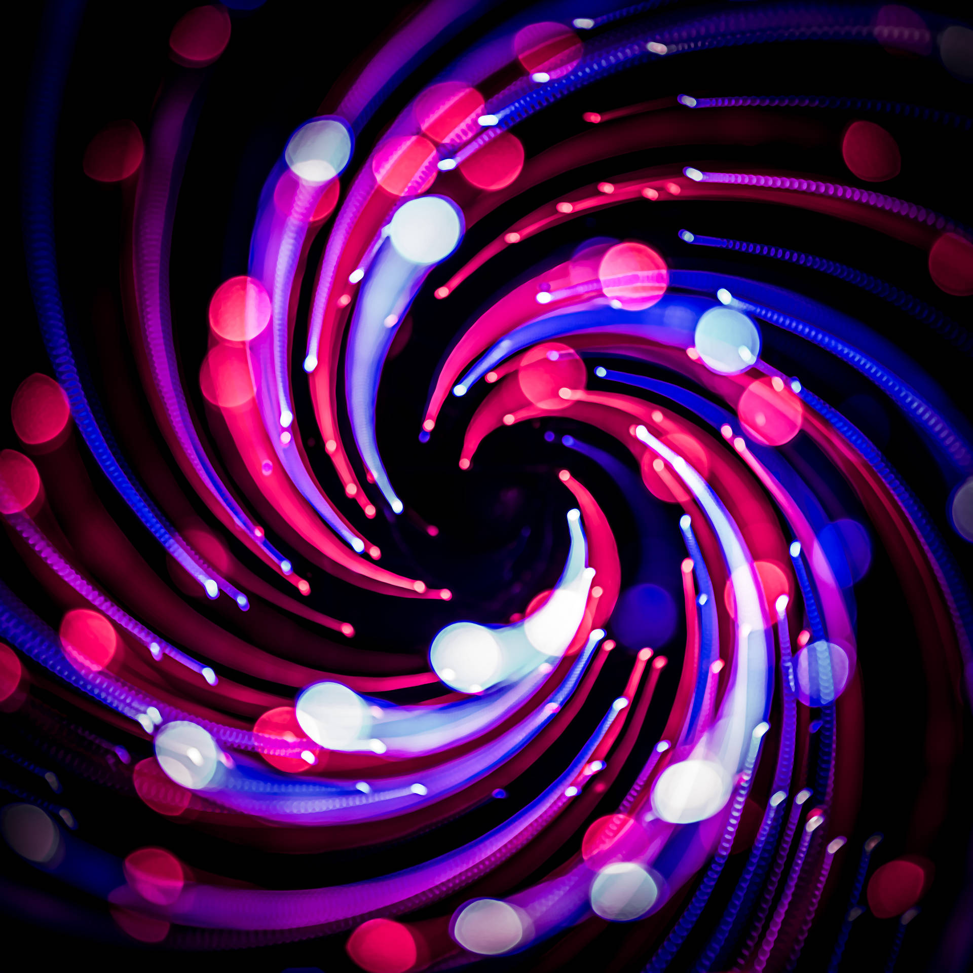 Spiral Bokeh Black Art Background