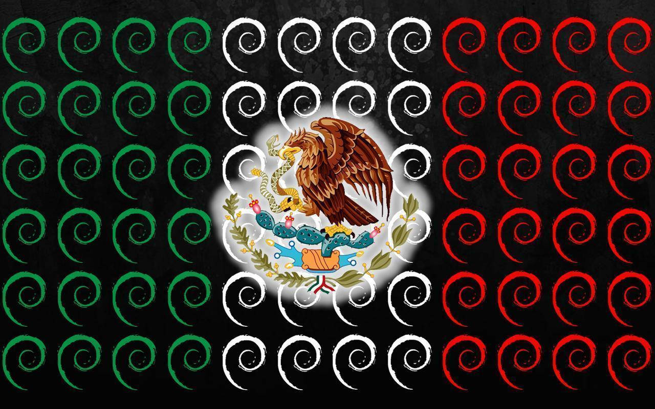 Spiral Mexico Flag Design Background
